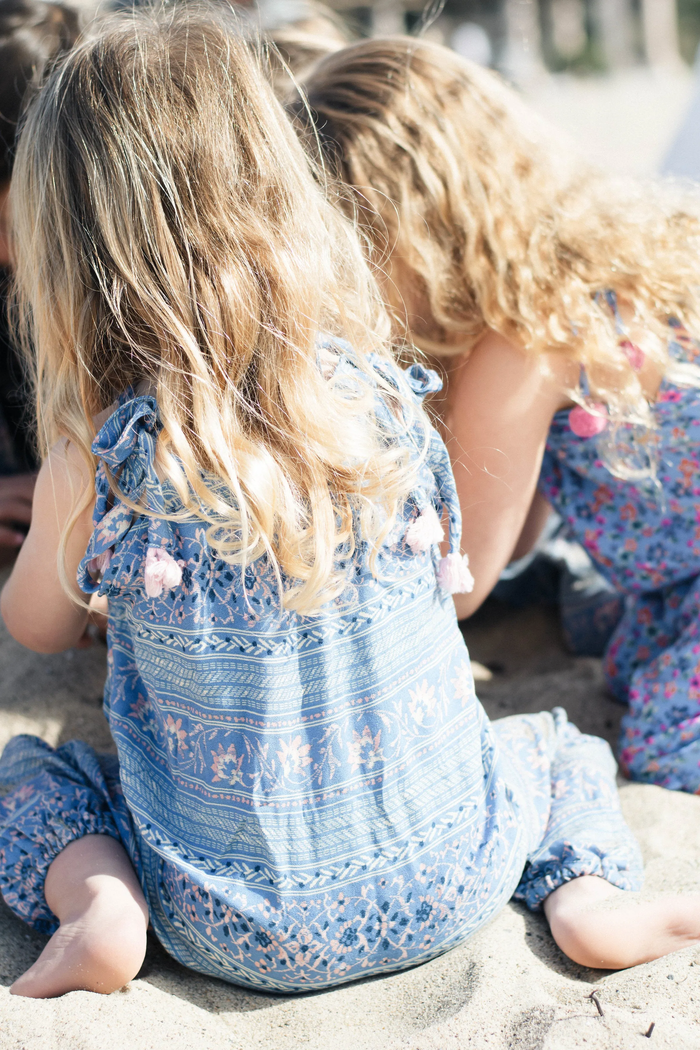 Baby & Girls Floral Pom Pom Jumper | Morning Sky