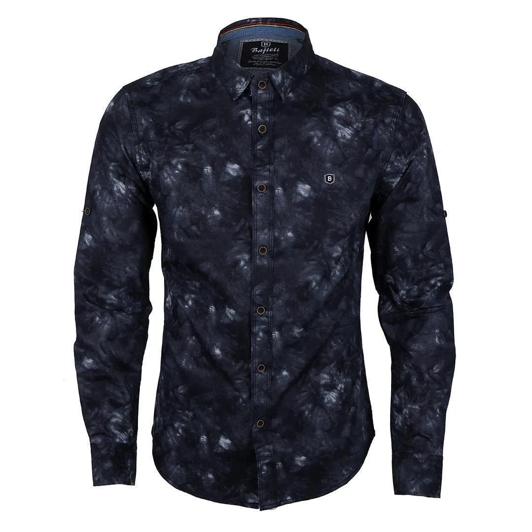 Bajieli Cotton Linen Vintage Long Sleeve Style Men Shirt