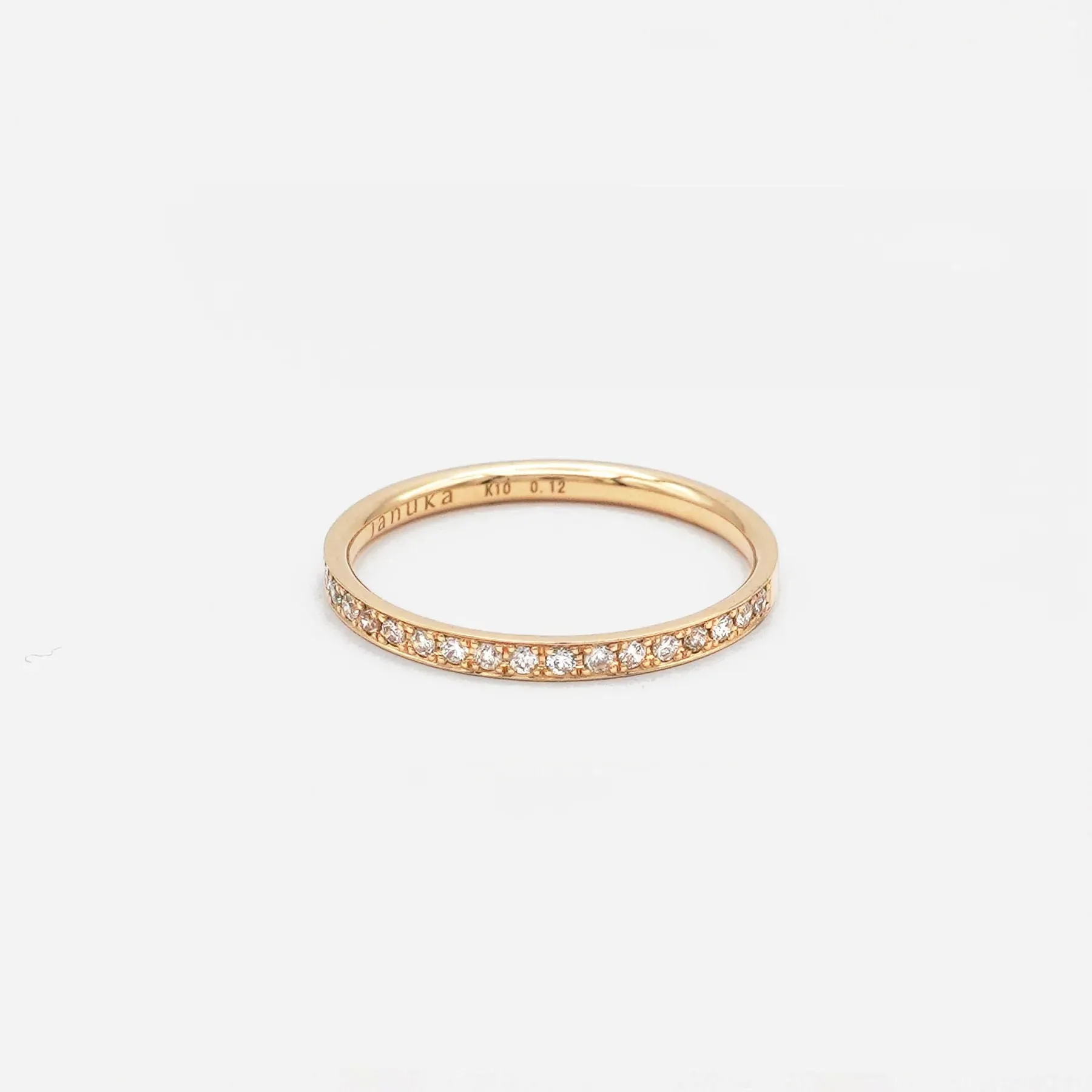 Band Beside Half Eternity 10K or 18K Gold Ring w. Diamonds