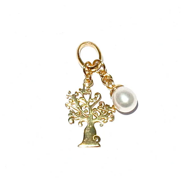 Boab Tree Pearl Pendant Gold Vermeil