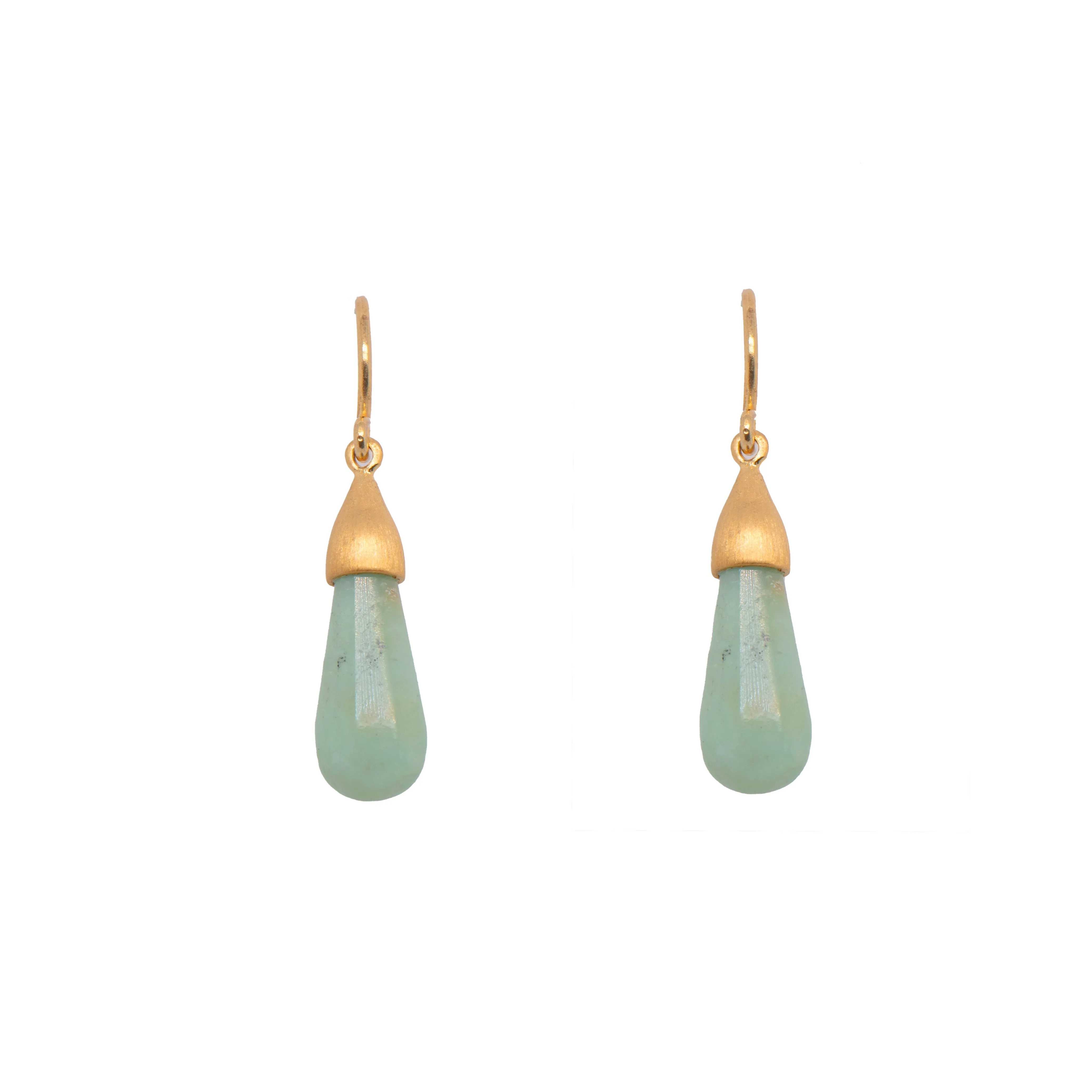 Cabochon Drop Earrings in 24K Gold Vermeil