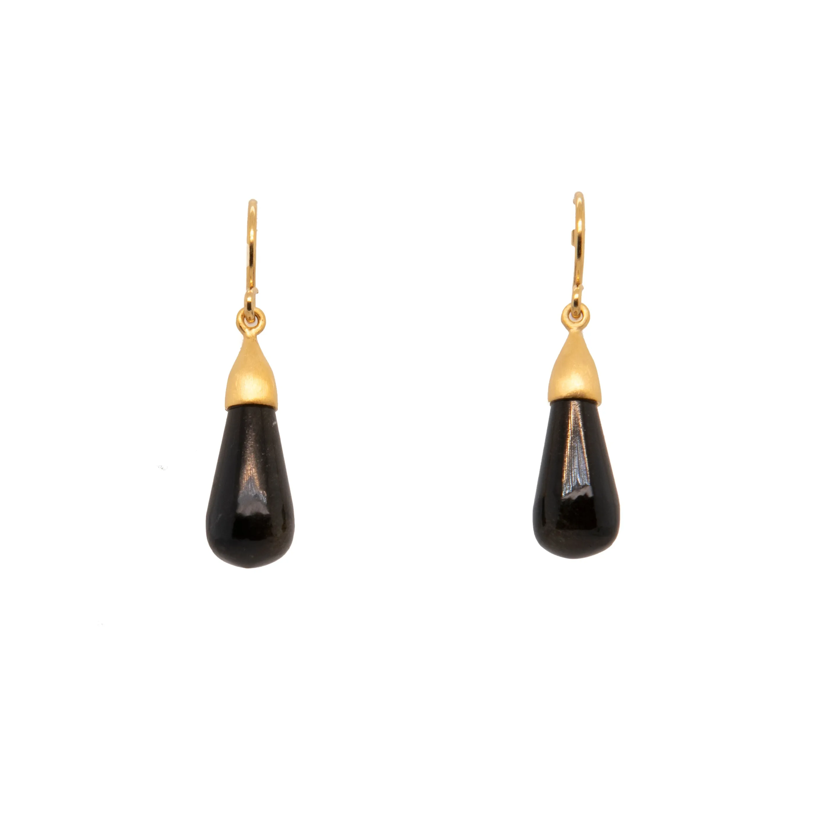 Cabochon Drop Earrings in 24K Gold Vermeil