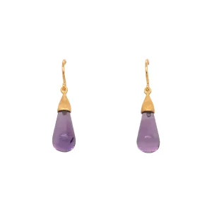 Cabochon Drop Earrings in 24K Gold Vermeil