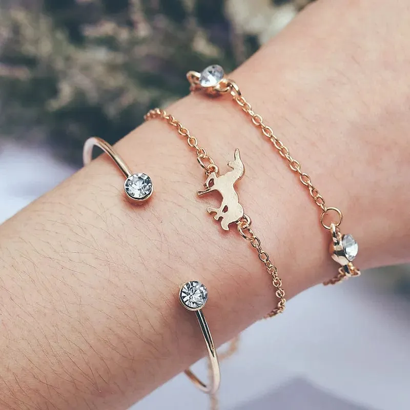 Chic Geometric Bracelet and Bangle Sets for Women with Vintage Star Map, Hand Heart Charm, Beads, Chains – Trendy Fashion Jewelry Accessories