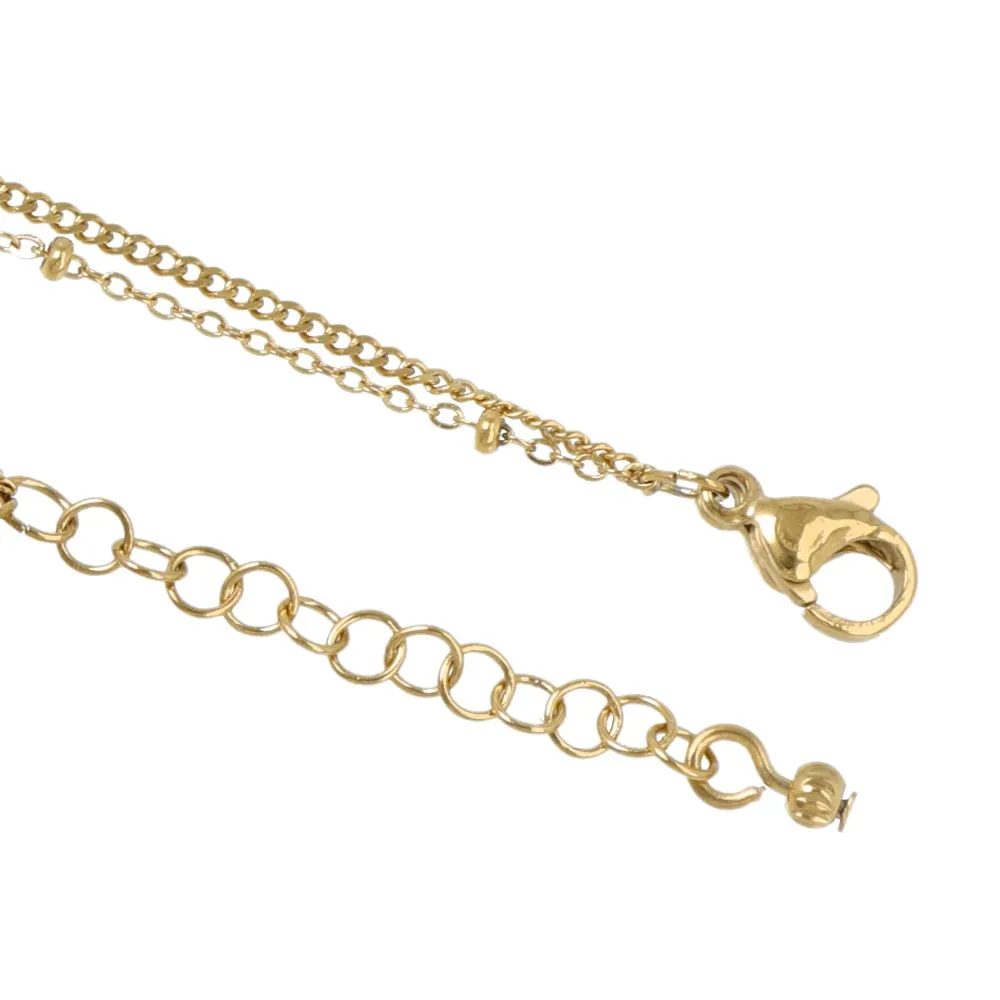 Cross Double Chain SS Bracelet