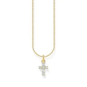 Cross pendant necklace with white zirconia