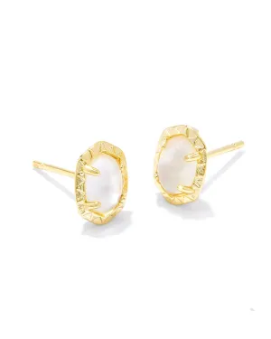 Daphne Stud Earrings in Gold Ivory Mother of Pearl by Kendra Scott