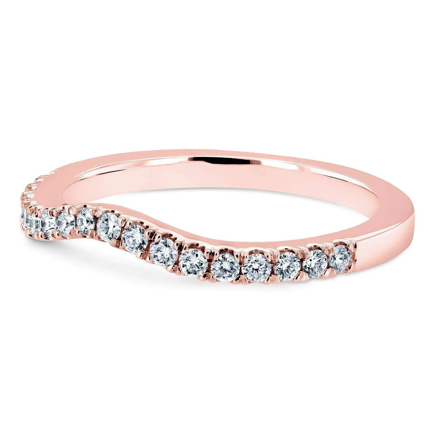 Diamond Wedding Band Curved 1/5 CTW 14k Rose Gold