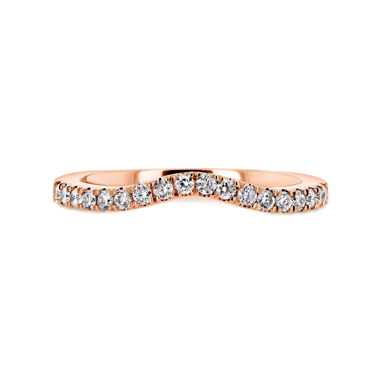 Diamond Wedding Band Curved 1/5 CTW 14k Rose Gold