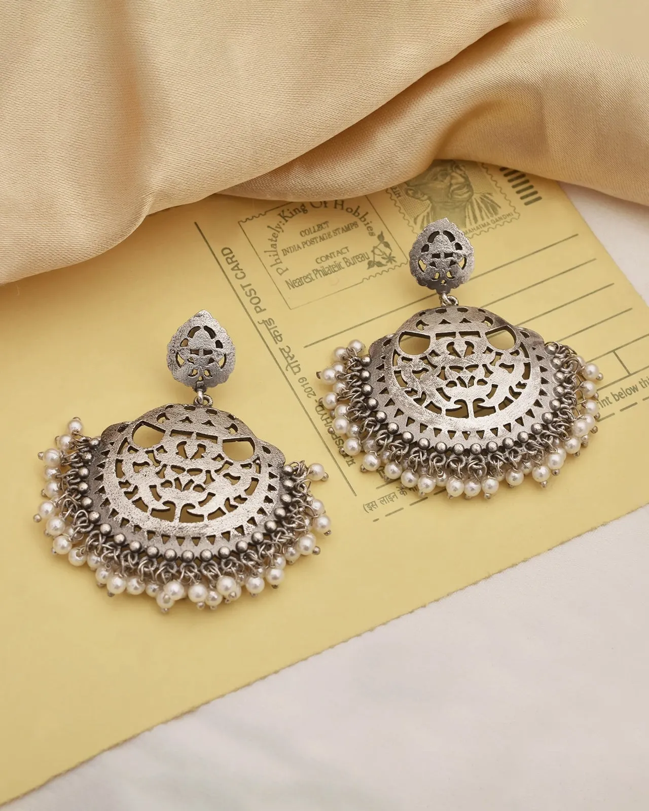 Disha Silver Look Alike Dangler Earrings