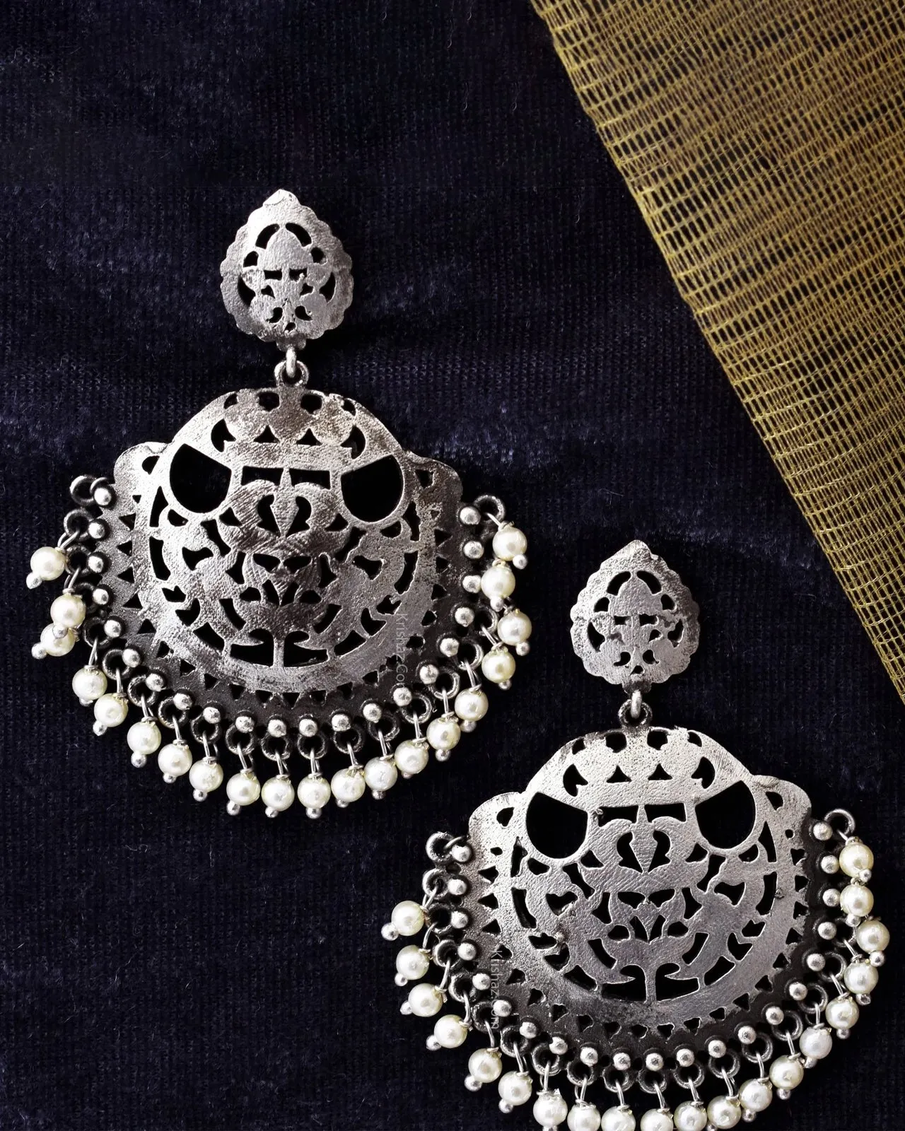 Disha Silver Look Alike Dangler Earrings