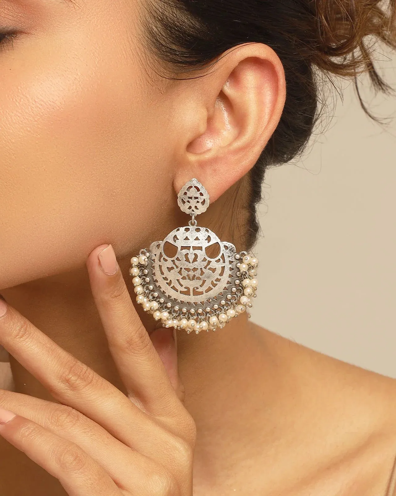 Disha Silver Look Alike Dangler Earrings