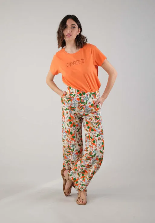 DL Sakura Floral Orange Pants