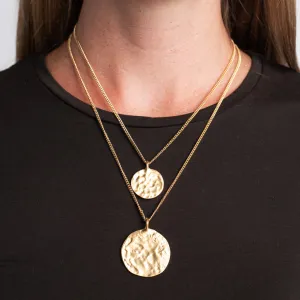 Double Chain Coin Pendants Necklace