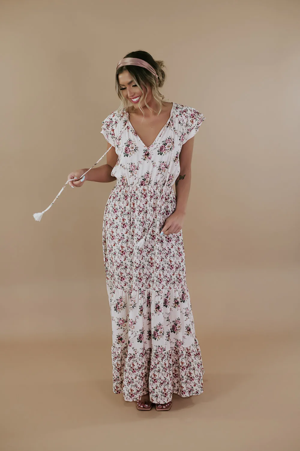 ECB Exclusive: Gracie Maxi Dress, Cream