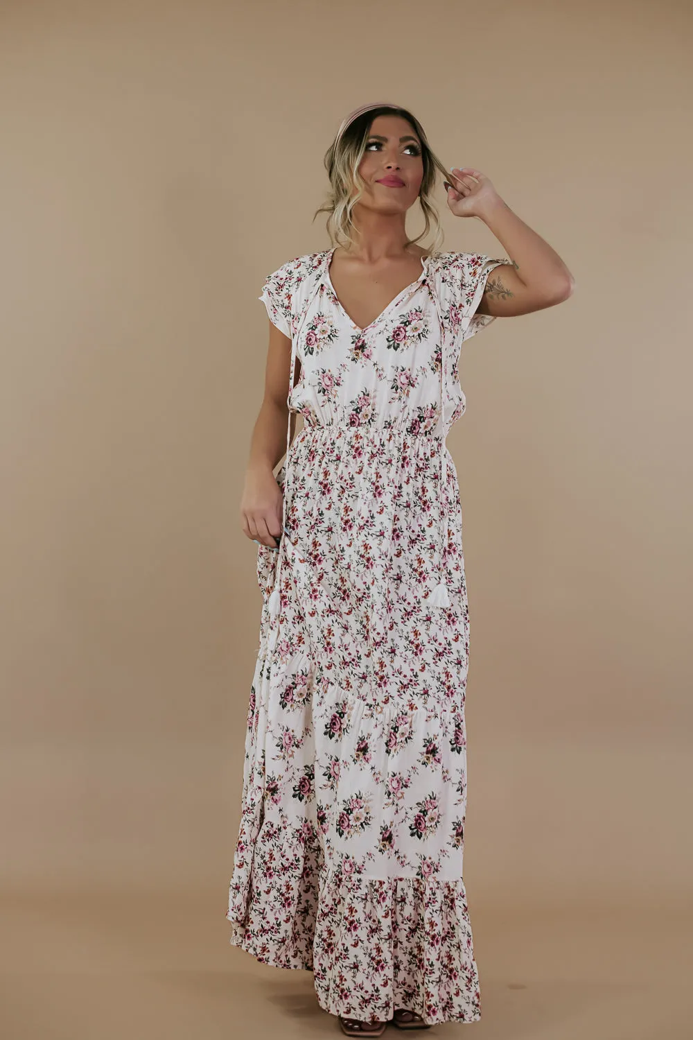 ECB Exclusive: Gracie Maxi Dress, Cream