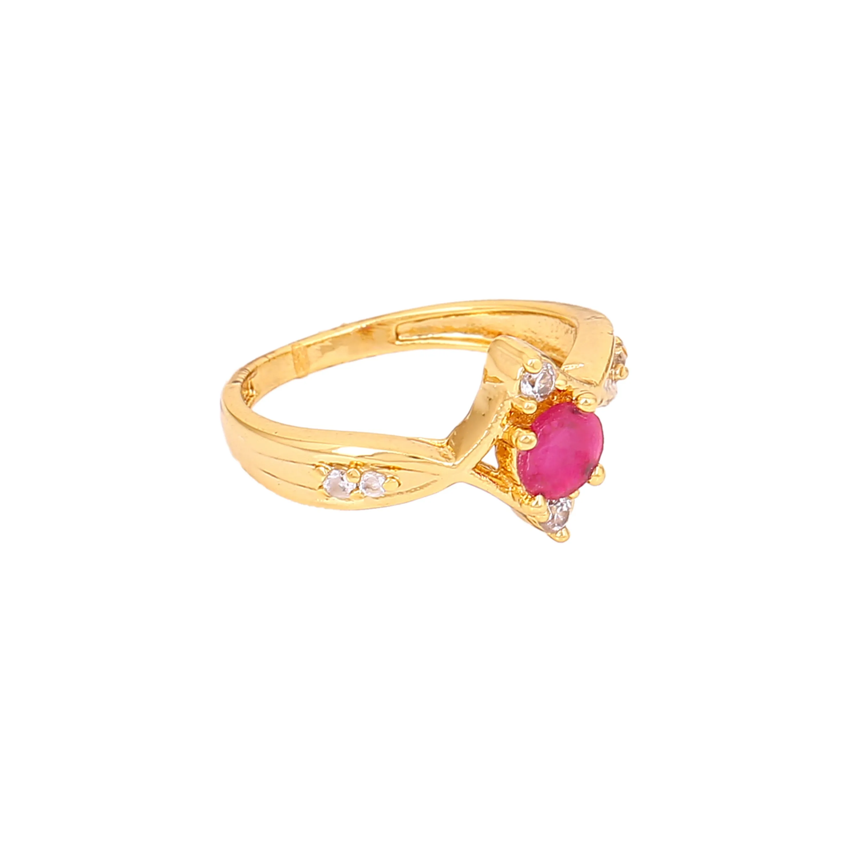 Estele Gold Plated CZ Splendid Finger Ring for Women