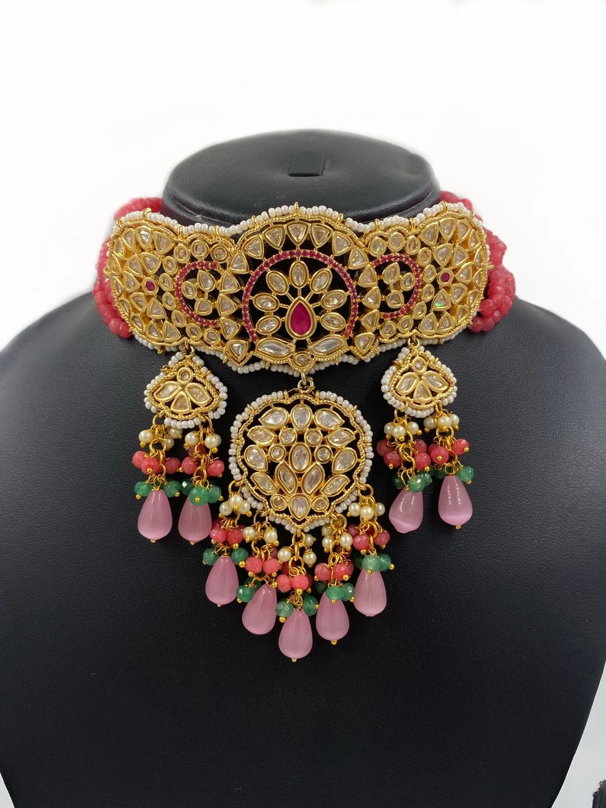 Exclusive Handcrafted Heavy Kundan Choker Necklace Set For Weddings By Gehna Shop