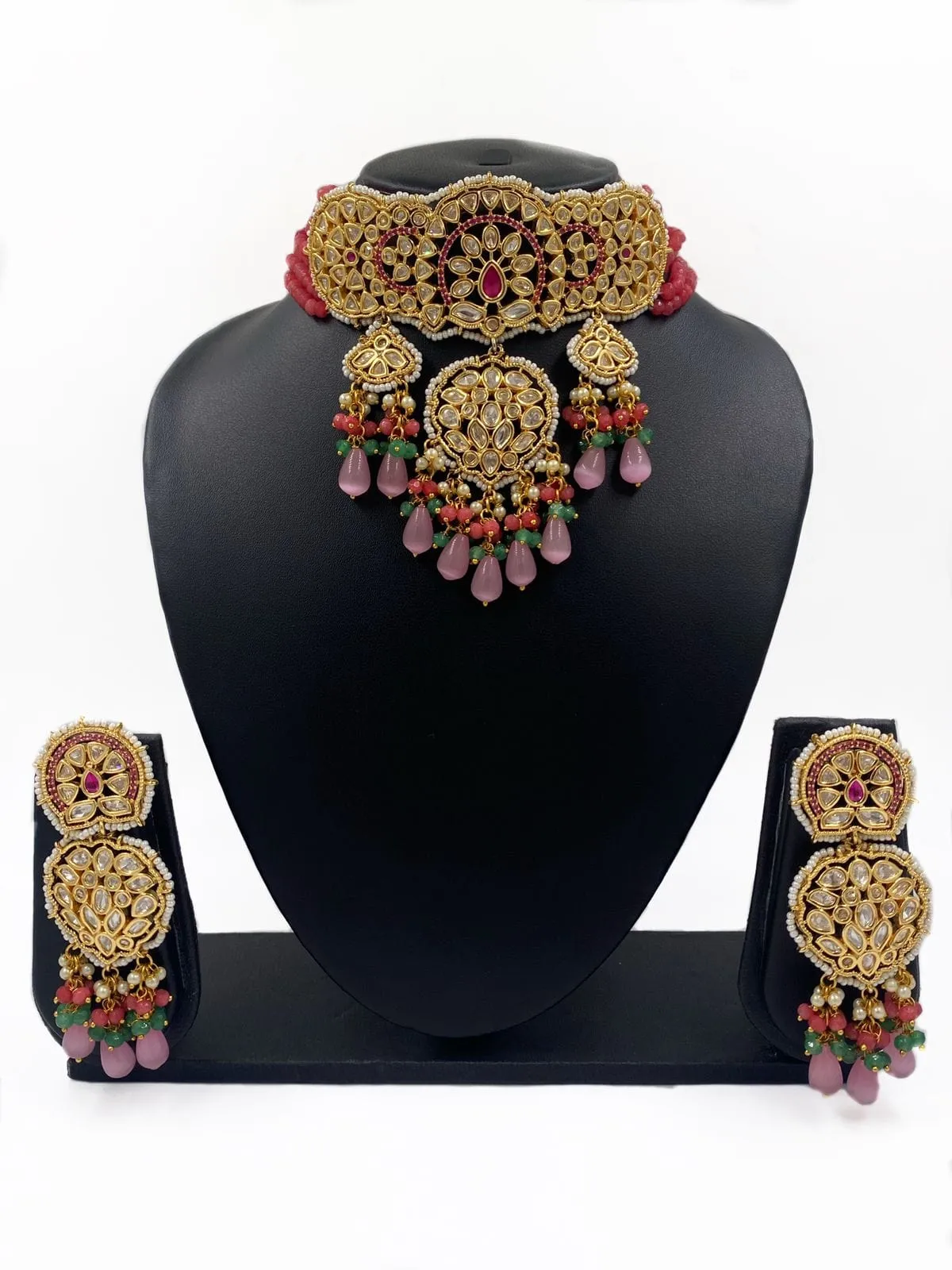 Exclusive Handcrafted Heavy Kundan Choker Necklace Set For Weddings By Gehna Shop