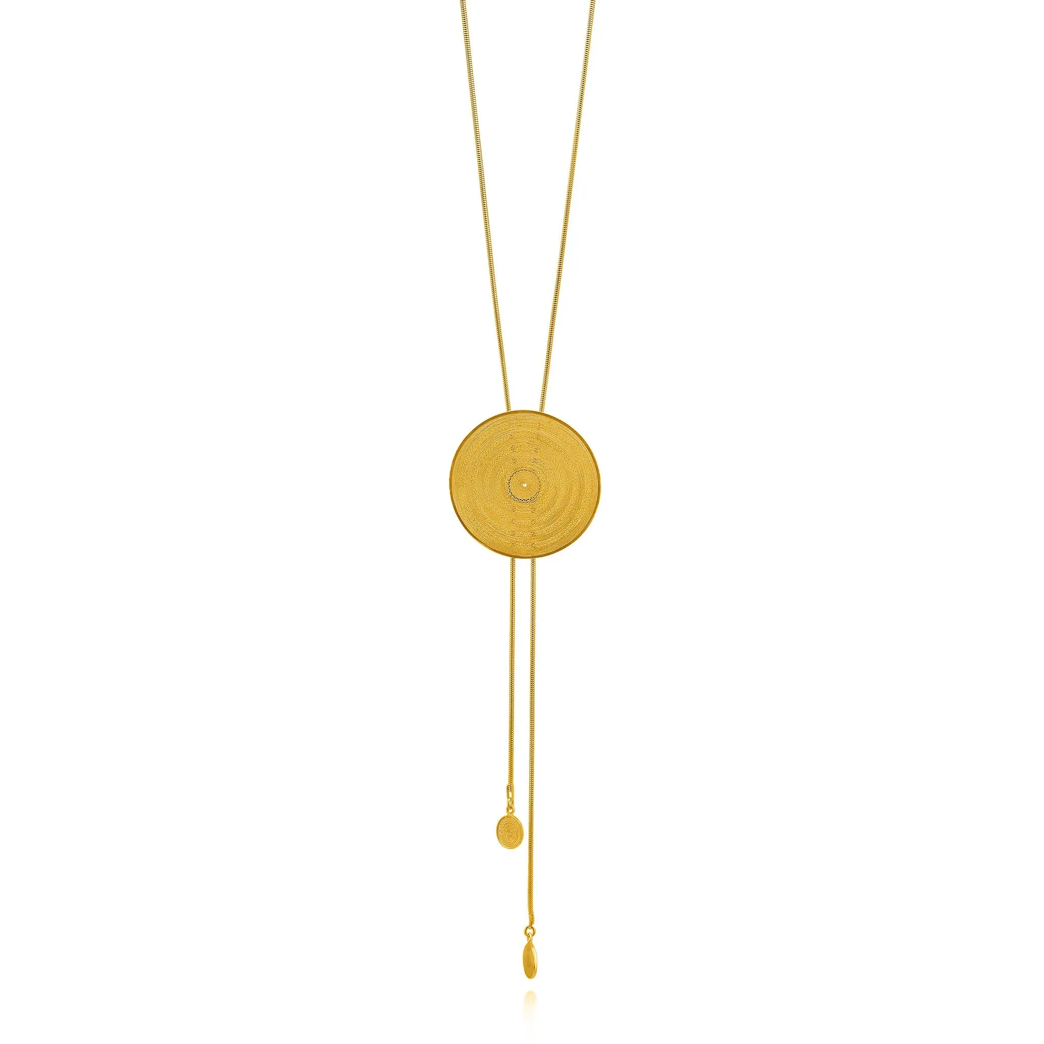 FIONA GOLD BOLO LONG NECKLACE FILIGREE