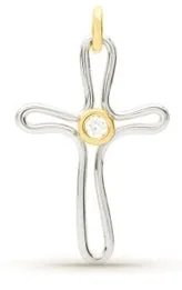 Free-form Diamond Cross Pendant