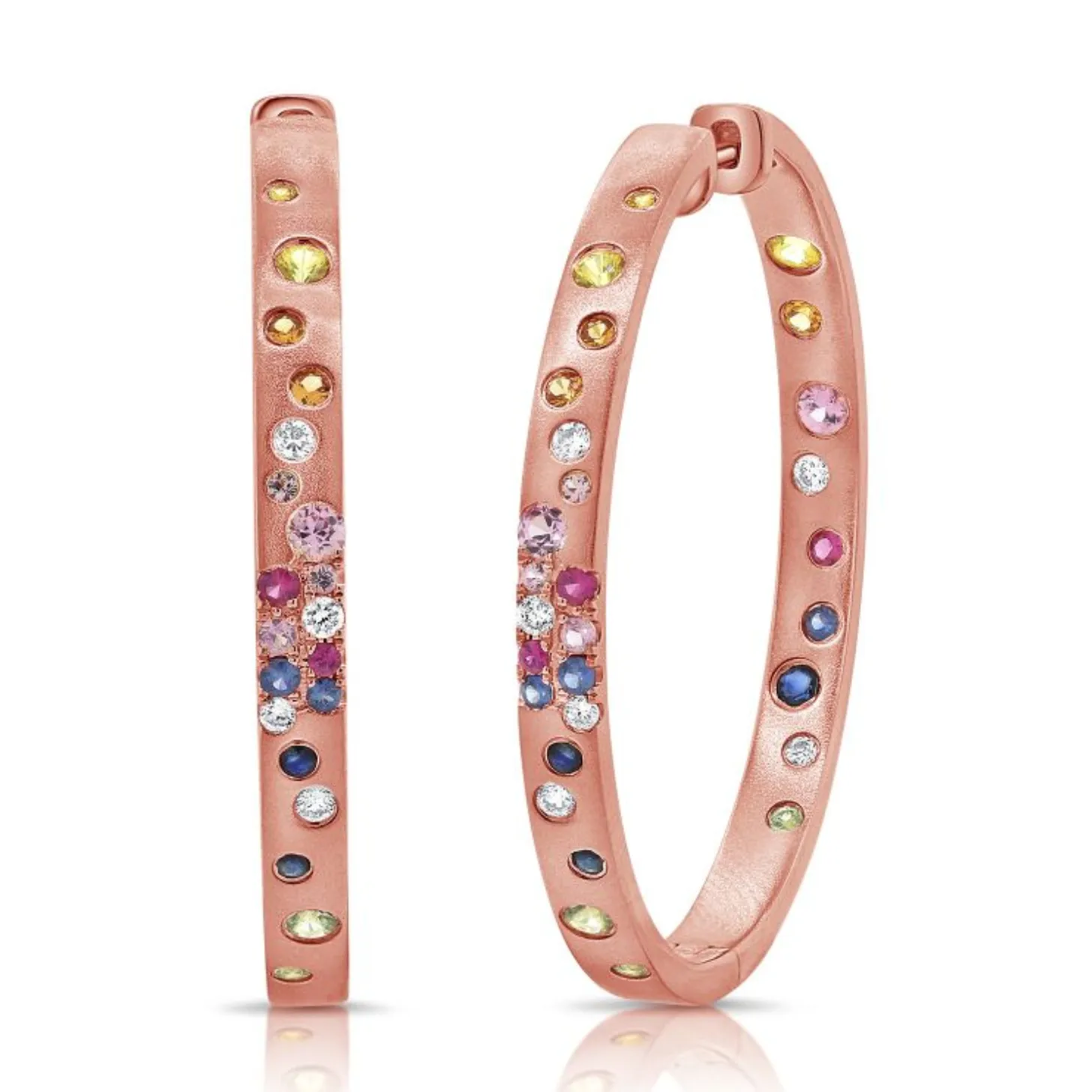 Gemstone and Diamond Confetti Hoops