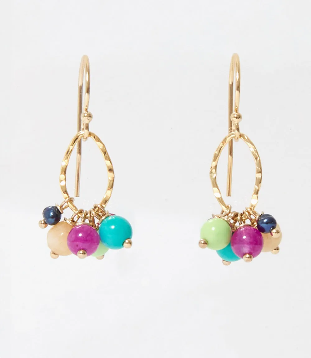 Gemstone Cluster Earrings