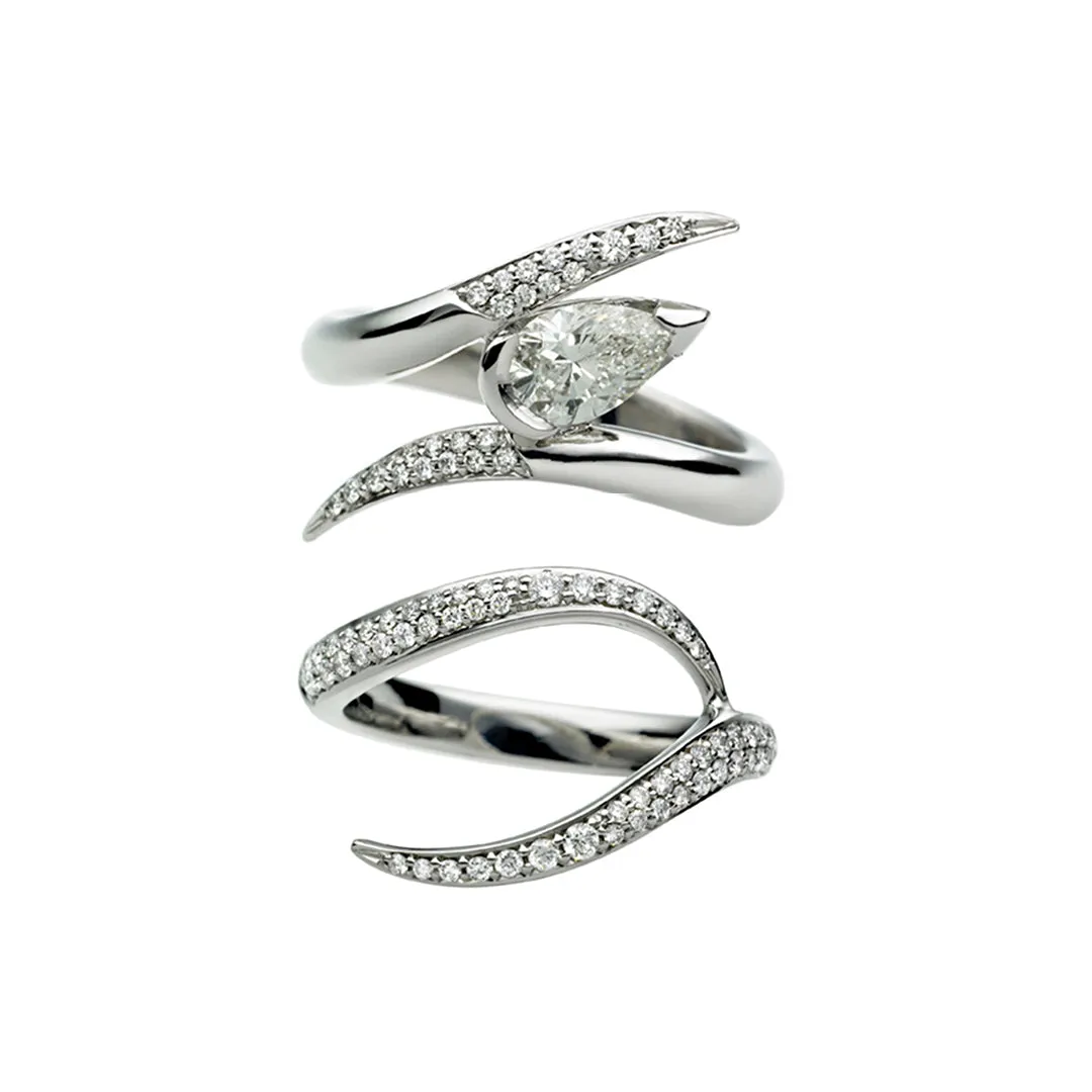 Interlocking Ariana50 Engagement Ring Set - 18ct White Gold & 1ct Diamond