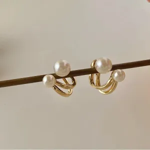 Just Lil Things  White Pin Earrings jlt11262