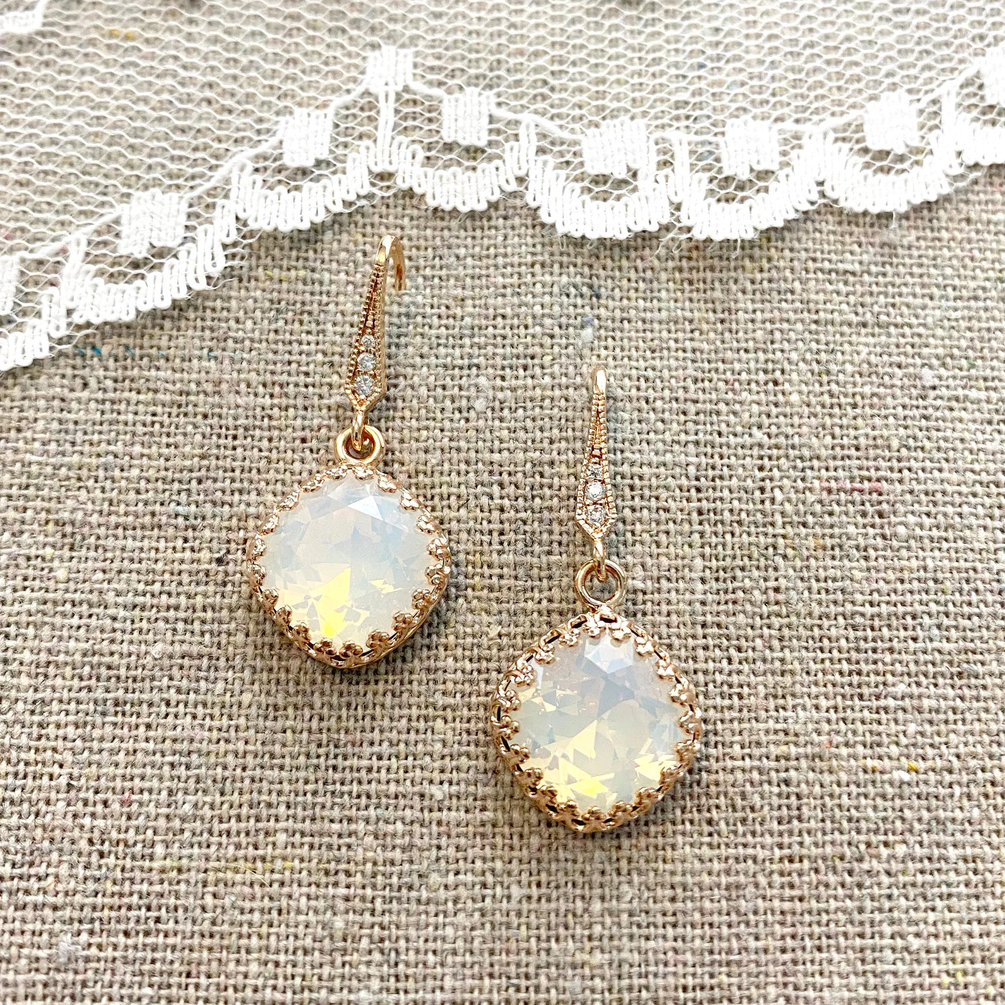 Large Cushion Crown Pavé Dangling Earrings