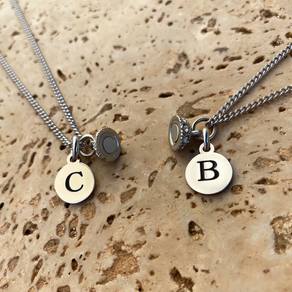 Magnetic Couple Necklaces with Custom Initial Letters