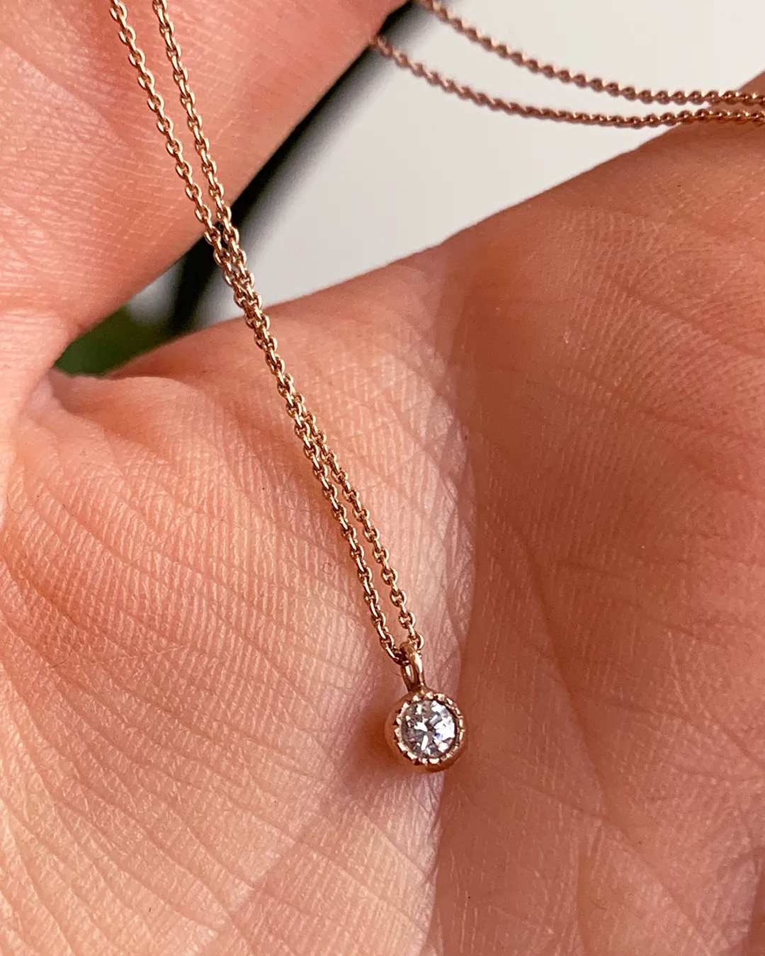 Melee Ball / White Diamond Pendant