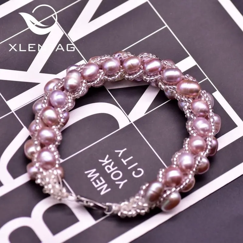 Minimalist Natural Purple Pearl Rope Bracelet For Women