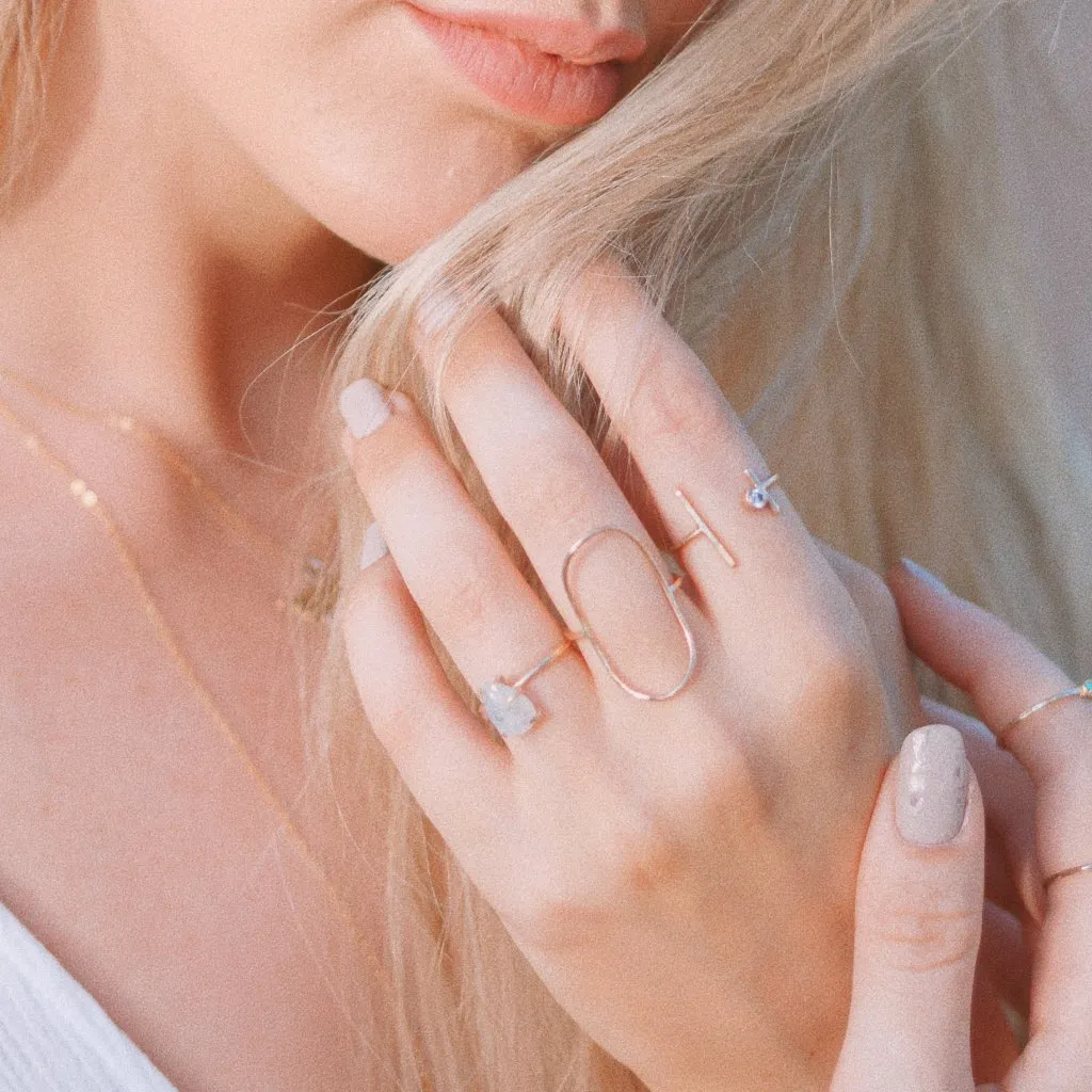 Moonstone Teardrop Ring (Made to order )