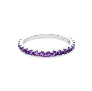 Natural Amethyst Ring in White Gold