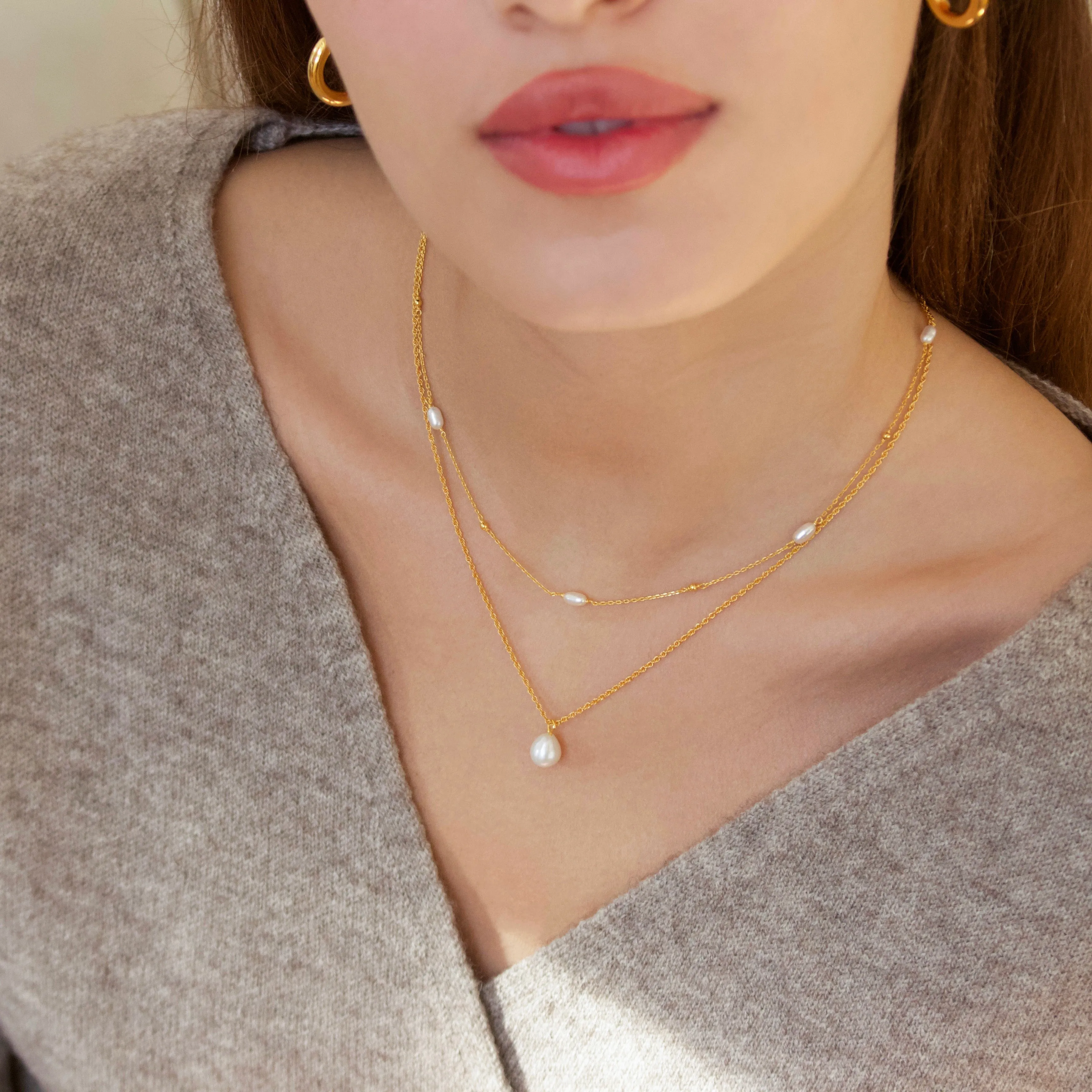 Organic Pearl Infinity Necklace