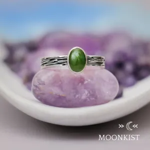 Oval Tree Bark Gemstone Silver Ring  | Moonkist Designs