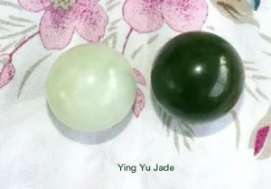 Pair Jade Yin Yang Ben Wa Kegel  Yoni Balls  (Undrilled)