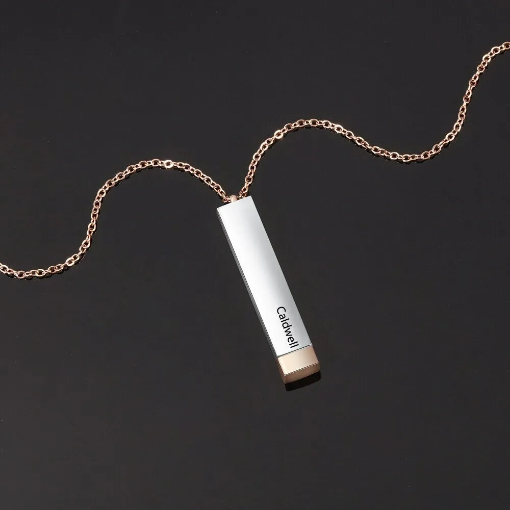 Personalized 2 Names Vertical Bar Necklace