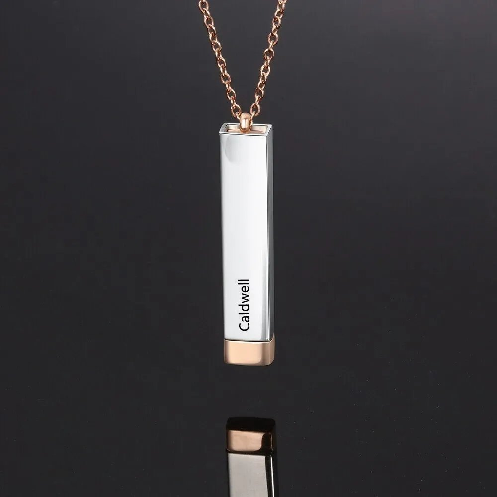 Personalized 2 Names Vertical Bar Necklace