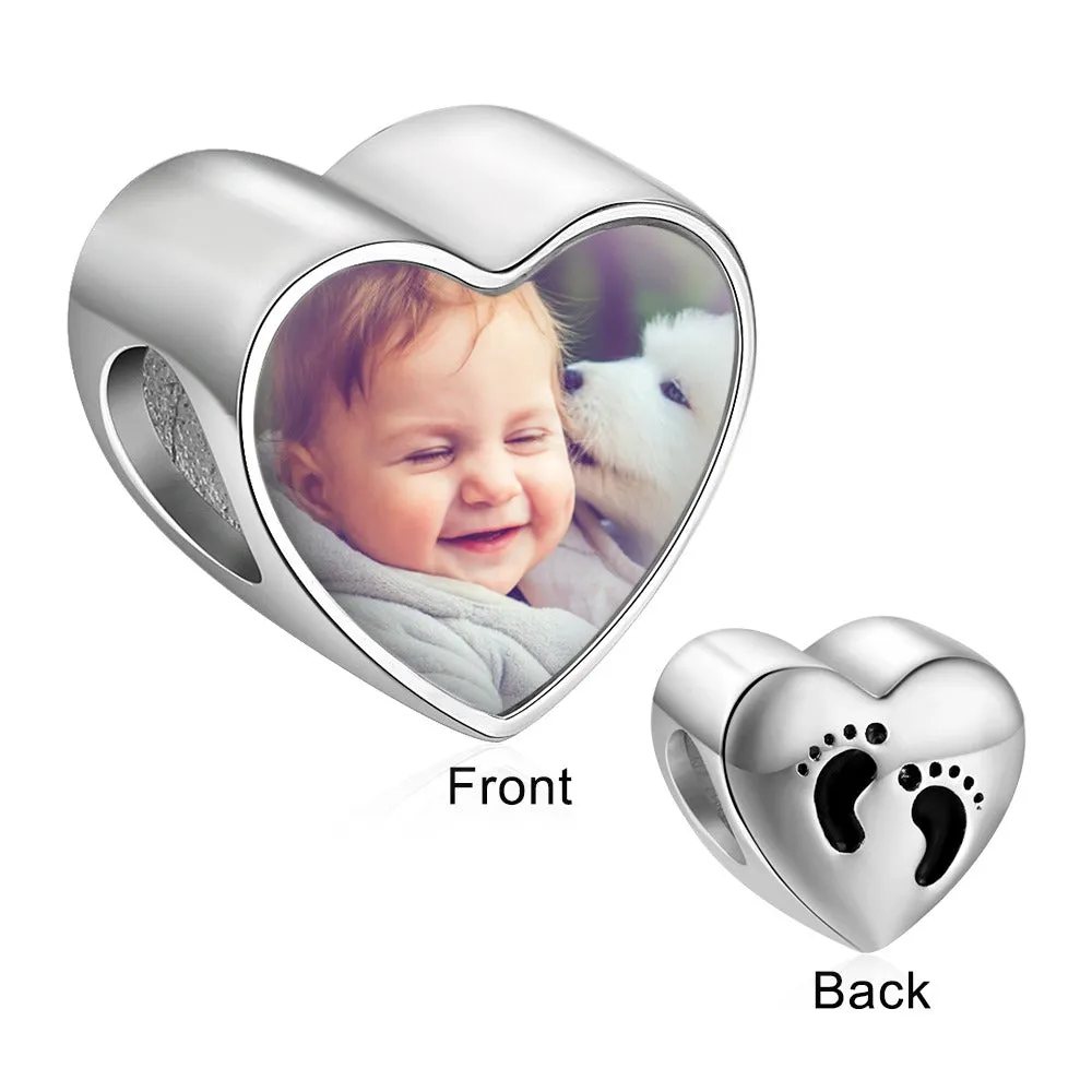 Personalized Baby Feet Charm Bead