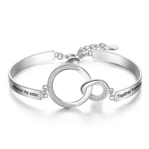 Personalized Engraved Name Circle Knot Bracelet Cust