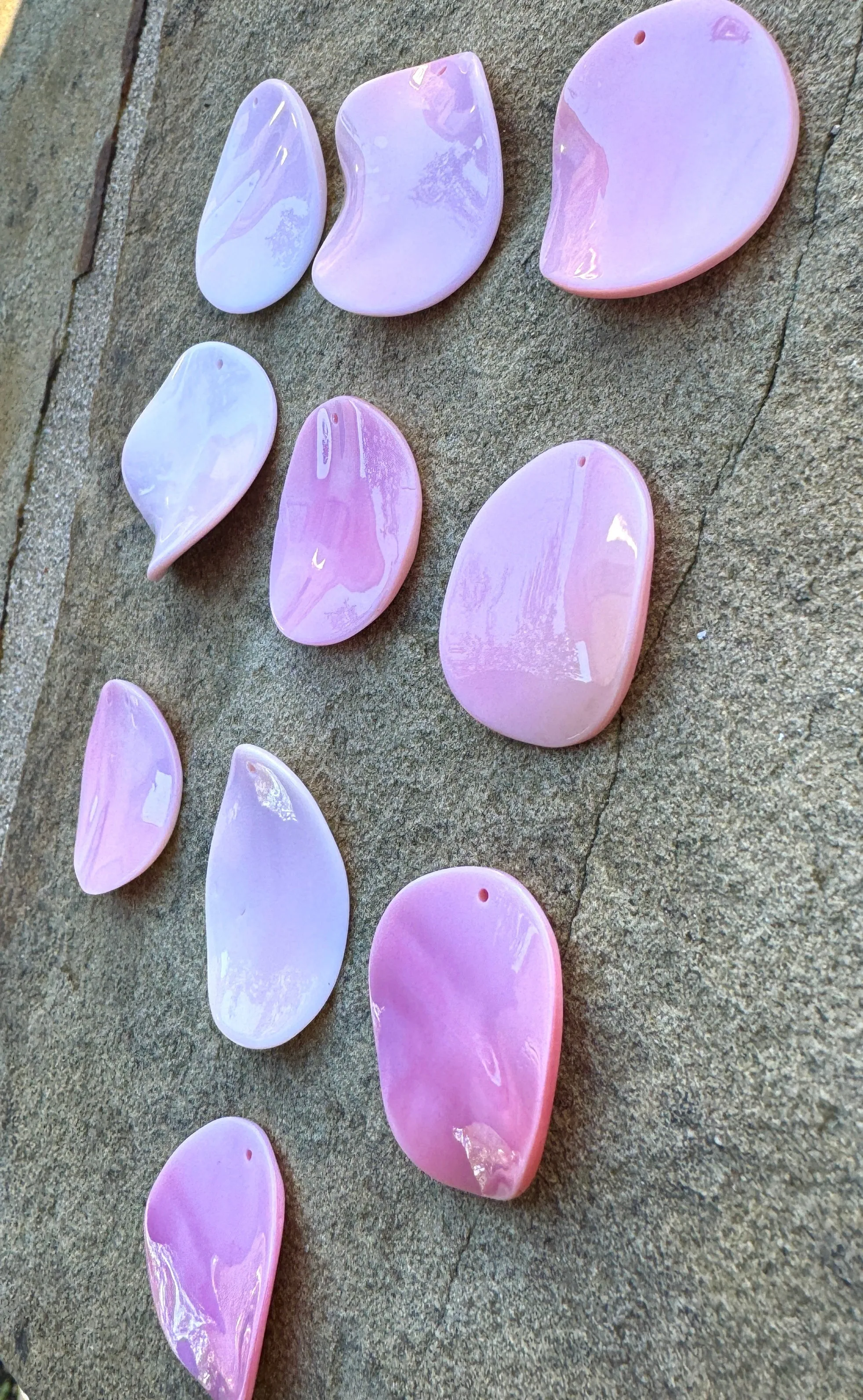 Pink Queen Conch 28x26mm Freeform Pendants, One Pendant