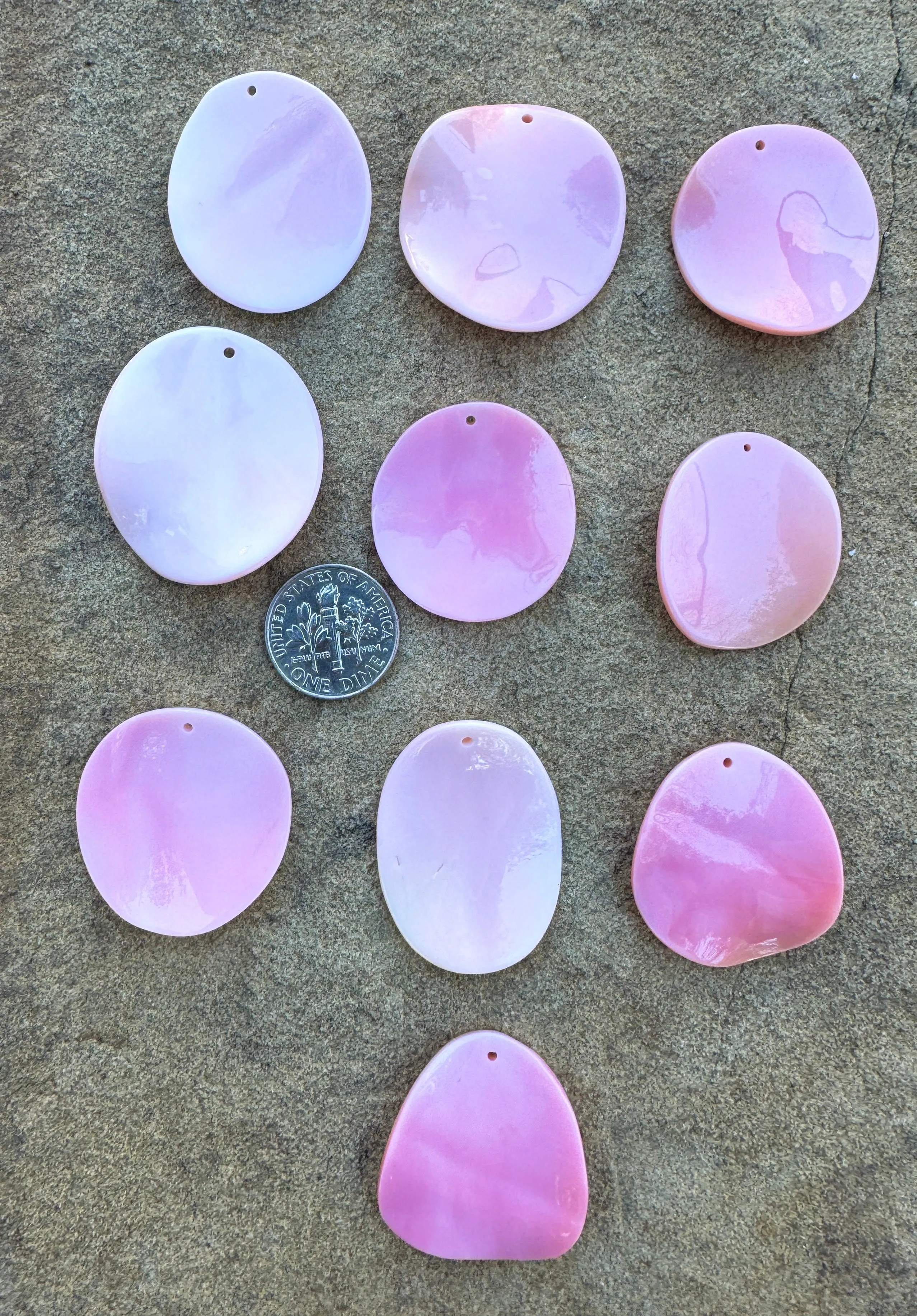 Pink Queen Conch 28x26mm Freeform Pendants, One Pendant