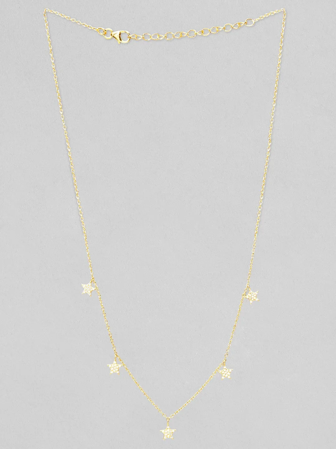 Rubans 925 Silver Shine As A Star Chain Style Necklace.- Gold Plated