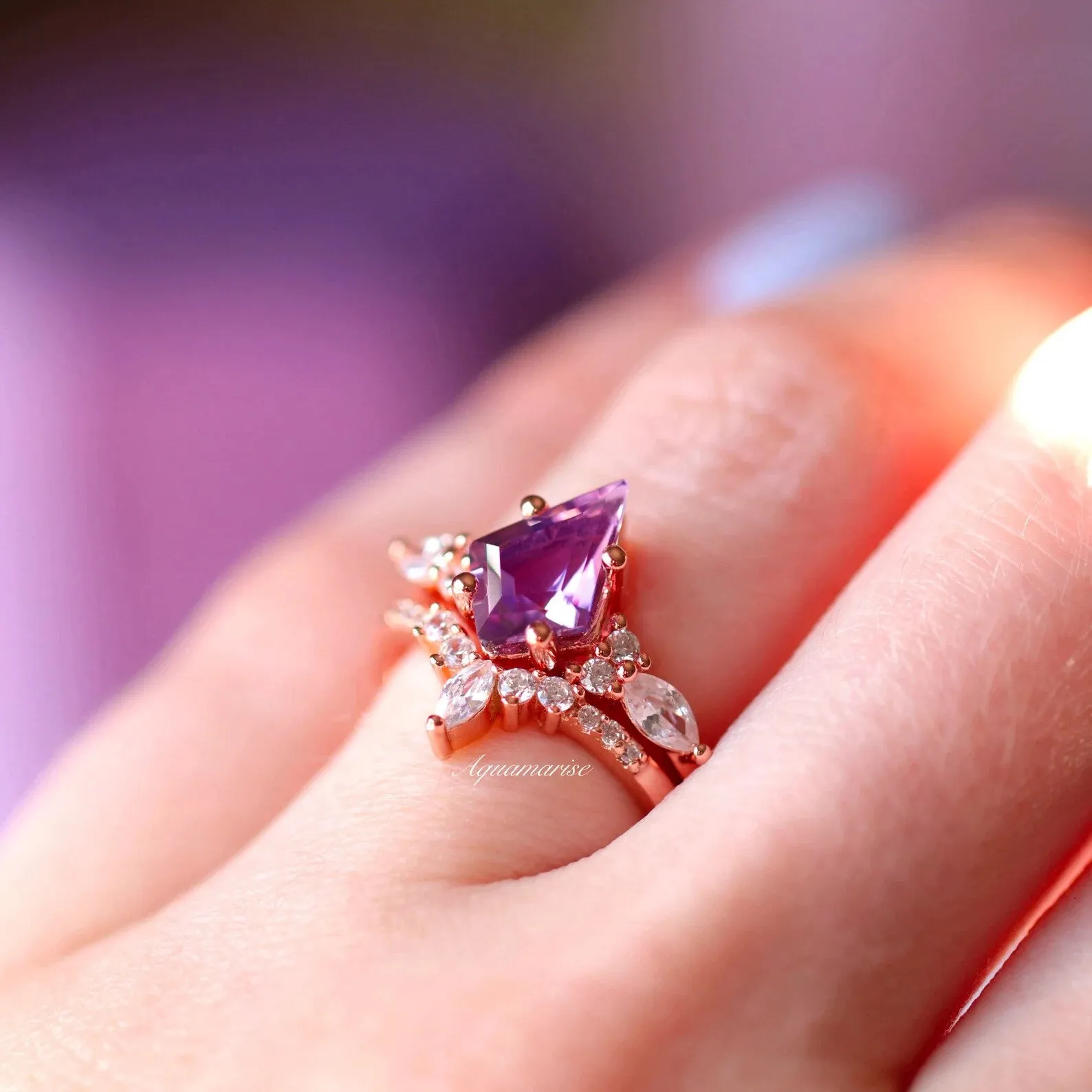 Skye Amethyst Couples Ring