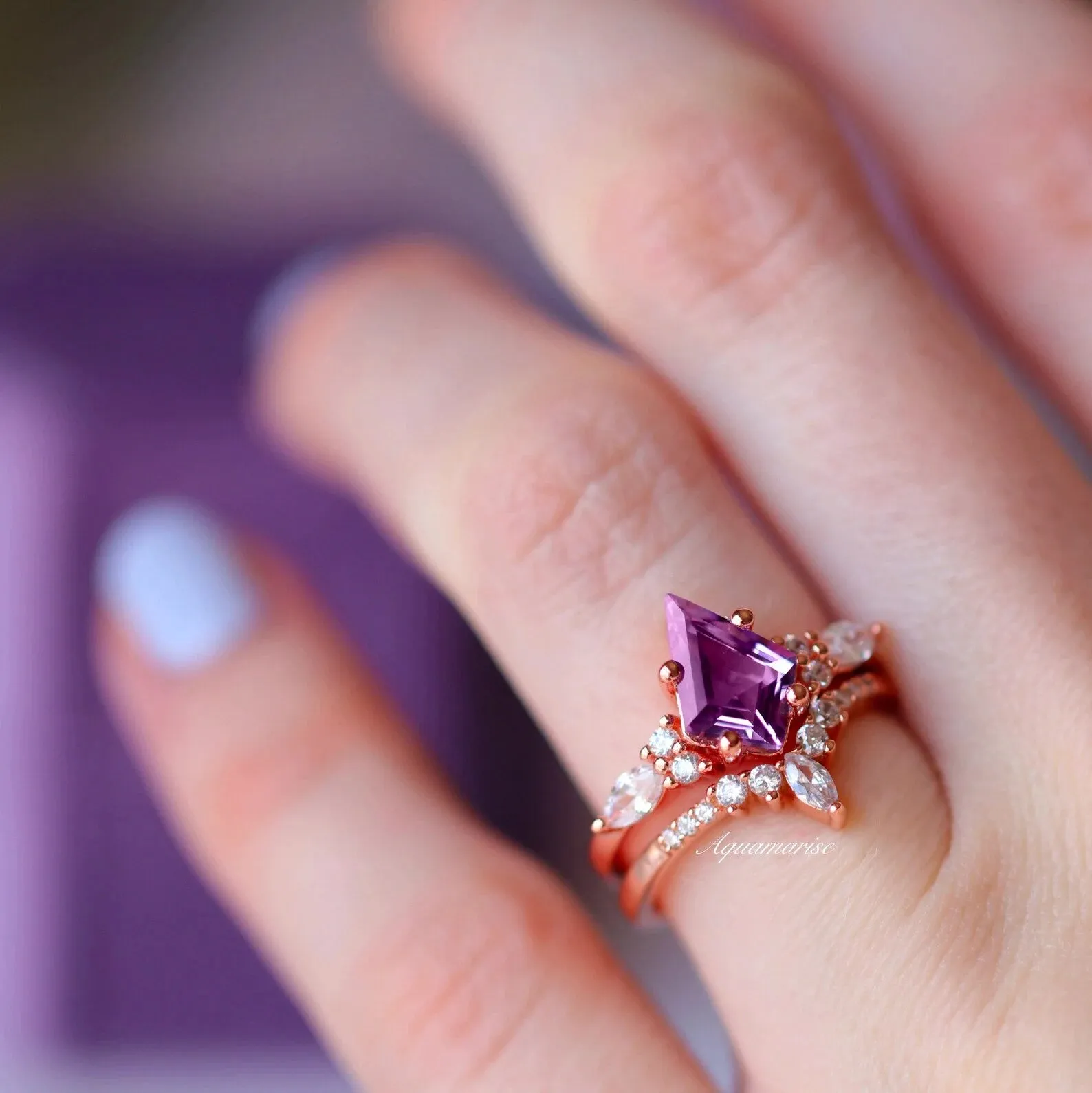 Skye Amethyst Couples Ring