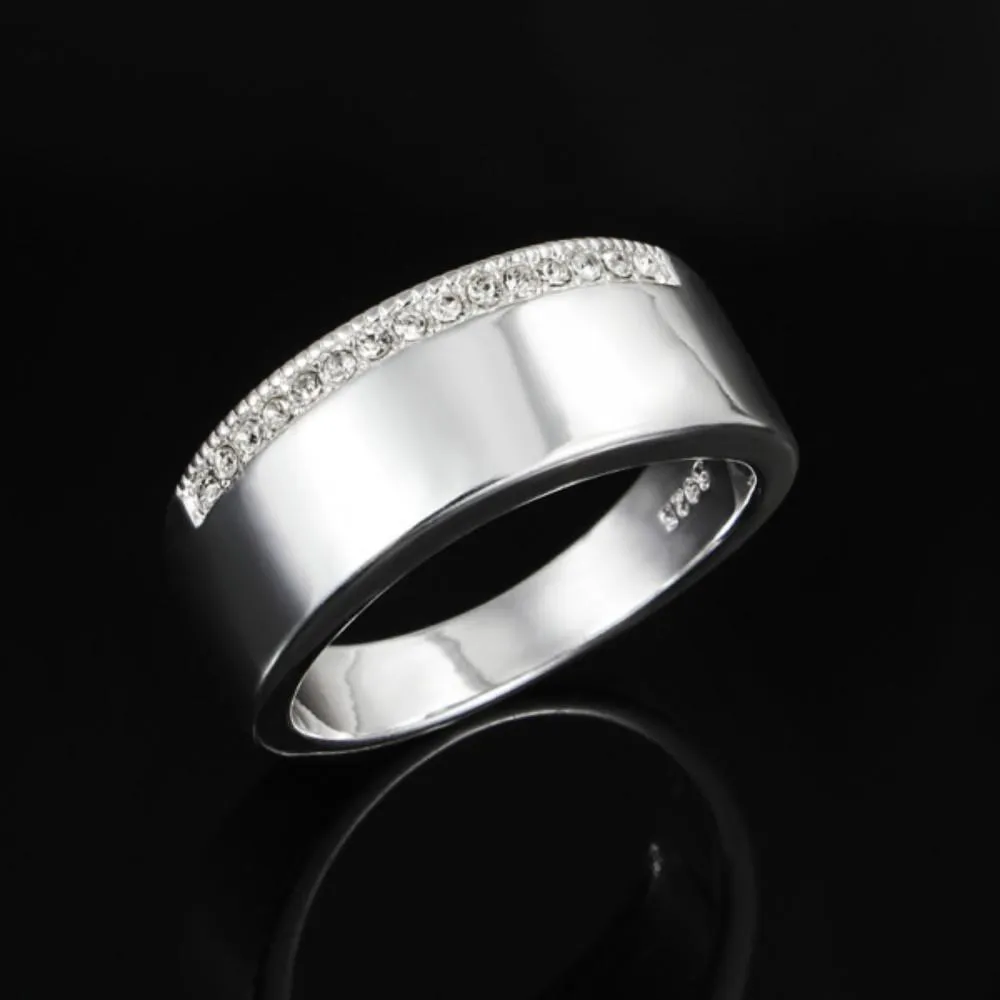 Unisex 925 Sterling Silver Geometric Unique Style Wedding Ring Band