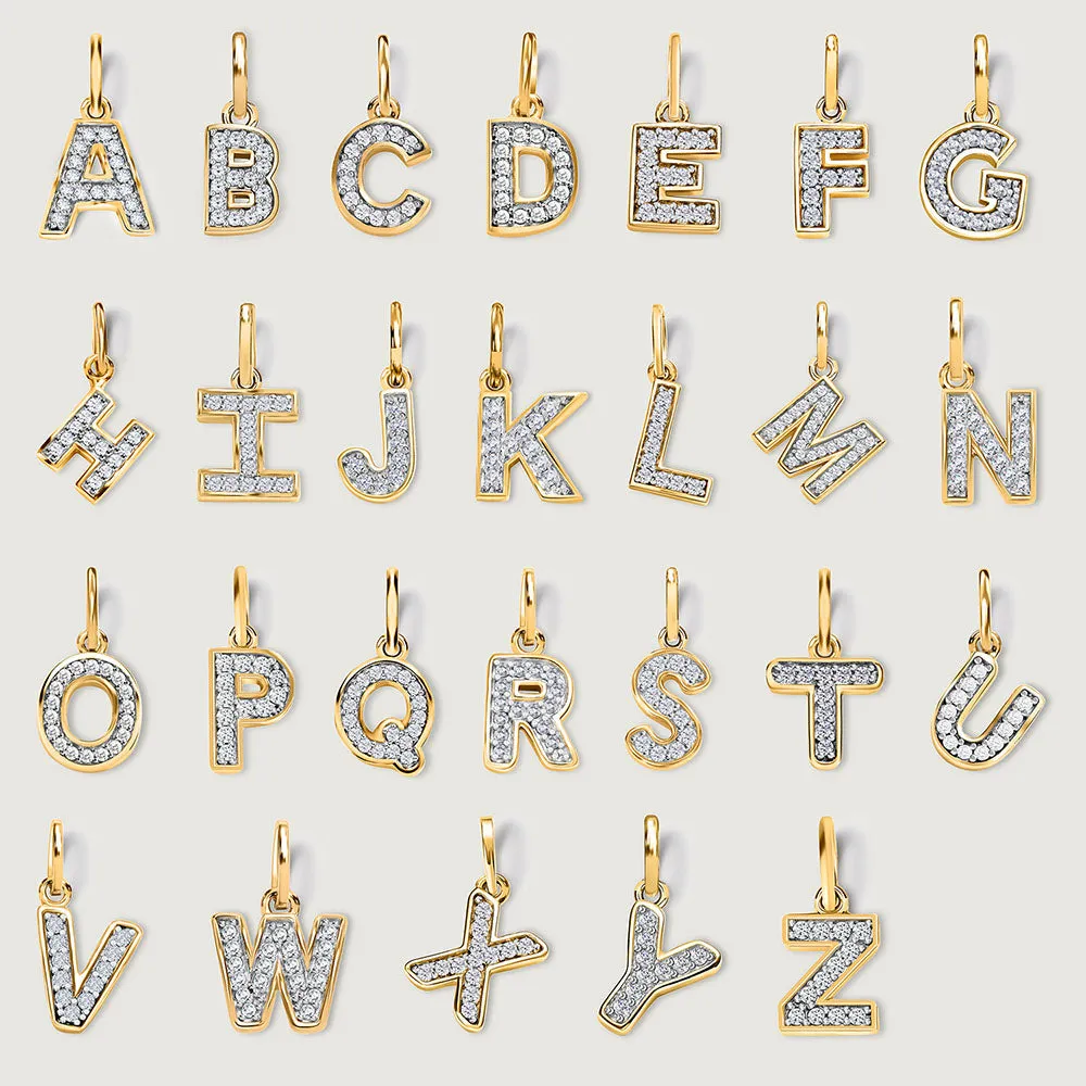 Versa Diamond Alphabet Pendants