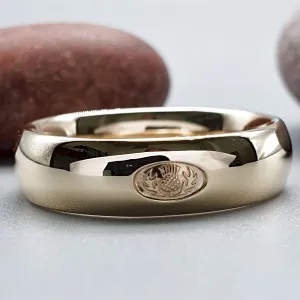 Wedding ring, Scottish yellow gold medium band.